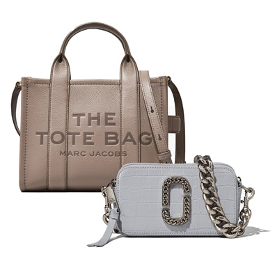 Small Leather Tote (Cement) & Snapshot (Quarry) Duo