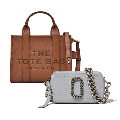 Small Leather Tote (Argan Oil) & Snapshot (Quarry) Duo