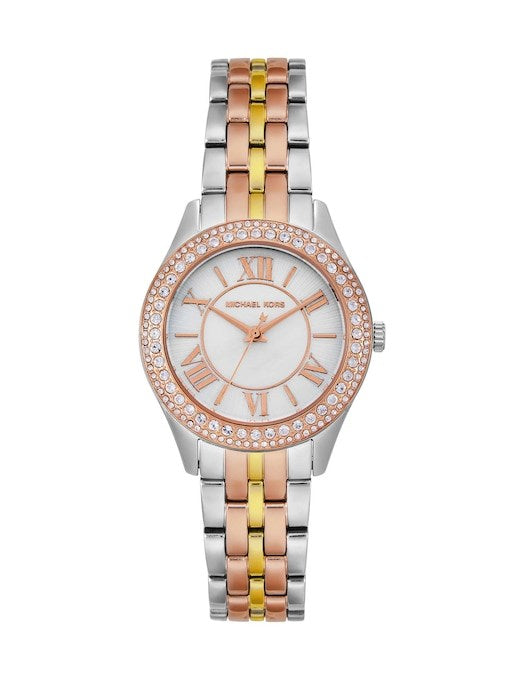 Harlowe Three Hand Tri Tone Stainless Steel Watch