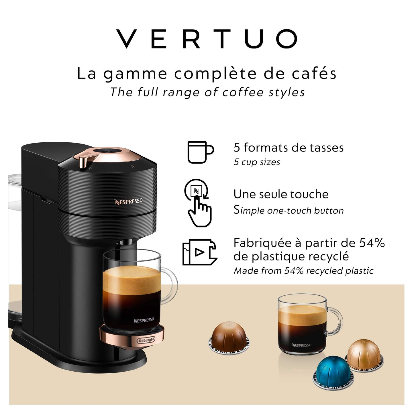 Nespresso Vertuo NeXT Premium by De'Longhi with Aeroccino