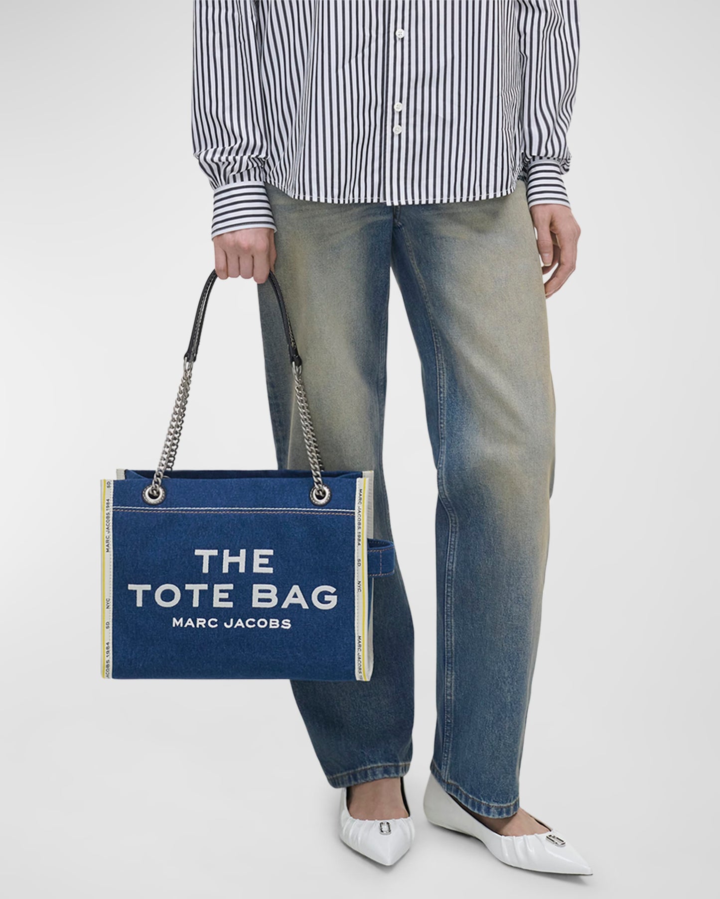 The Denim Chain Medium Tote Bag