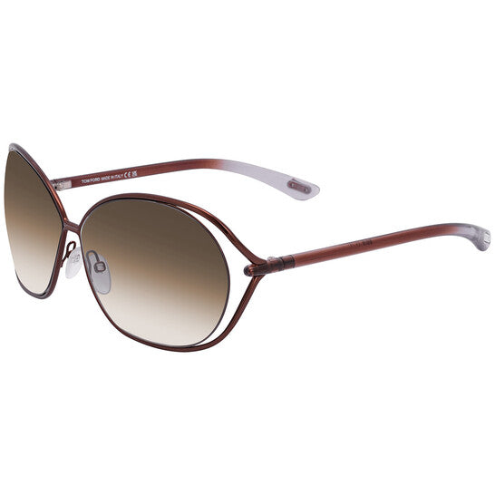 Carla Brown Gradient Round Ladies Sunglasses