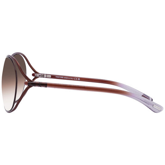 Carla Brown Gradient Round Ladies Sunglasses