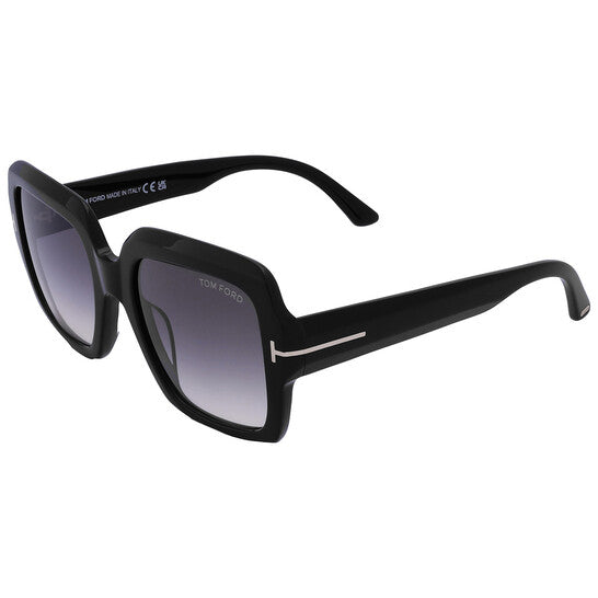 Kaya Smoke Gradient Square Ladies Sunglasses