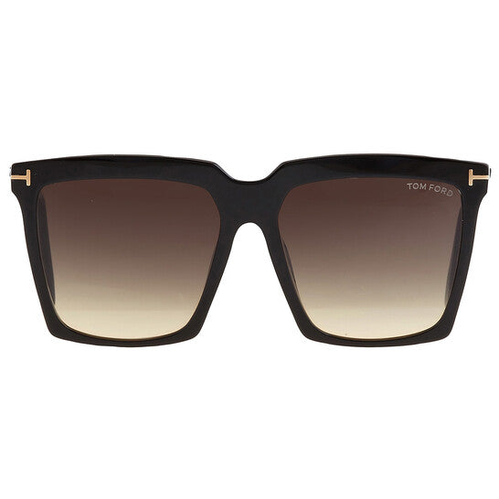 Sabrina Smoke Gradient Square Ladies Sunglasses